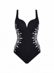 Maillot de bain gainant Temptress Noir - Labyrinth - "W" - Miraclesuit Swimwear