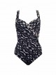 Maillot de bain gainant Sanibel Imprimés à motifs Noir et Blanc - Labyrinth - "W" - Miraclesuit swim