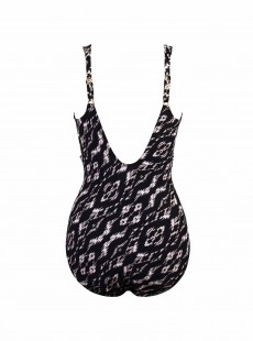 Maillot de bain gainant Sanibel Imprimés à motifs Noir et Blanc - Labyrinth - "W" - Miraclesuit swim