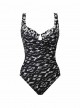 Maillot de bain gainant Escape Imprimés Noir et Blanc - Labyrinth - "M" - Miraclesuit swimwear