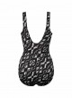 Maillot de bain gainant Escape Imprimés Noir et Blanc - Labyrinth - "M" - Miraclesuit swimwear