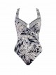 Maillot de bain gainant Escape Imprimés fleuris noir - Fronds with Benefits - "M" - Miraclesuit