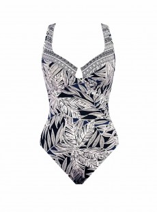 Maillot de bain gainant Escape Imprimés fleuris noir - Fronds with Benefits - "M" - Miraclesuit