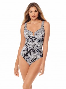 Maillot de bain gainant Escape Imprimés fleuris noir - Fronds with Benefits - "M" - Miraclesuit