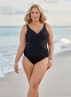 Maillot de bain gainant Crossover Noir - Illusionists - "W" - Miraclesuit Swimwear