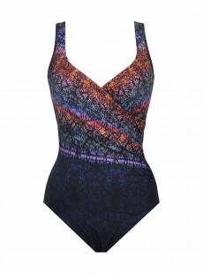Maillot de bain gainant It's a Wrap Imprimés graphiques multicolores - Tramonto Belle - "FC" - Miraclesuit swimwear