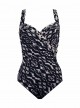 Maillot de bain gainant Sanibel Imprimés à motifs Noir et Blanc - Labyrinth - "FC" - Miraclesuit swi