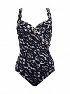 Maillot de bain gainant Sanibel Imprimés à motifs Noir et Blanc - Labyrinth - "FC" - Miraclesuit swi