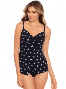 Tankini Love Knot Noir -  Pizzelles - "M" - Miraclesuit Swimwear