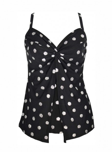Tankini Love Knot Noir -  Pizzelles - "W" - Miraclesuit Swimwear