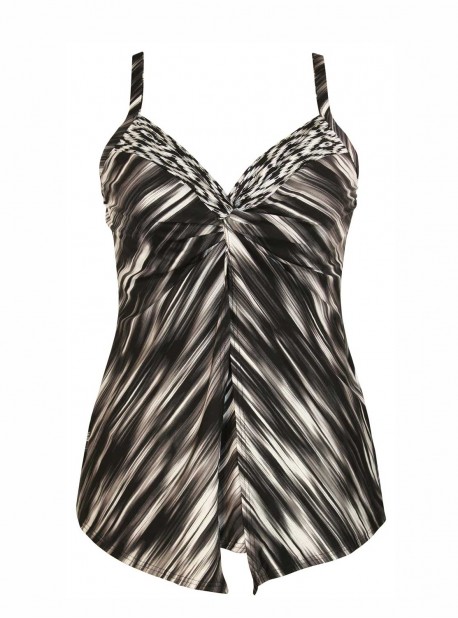 Tankini Love Knot Noir et Blanc -  Warp Speed - "M" - Miraclesuit Swimwear