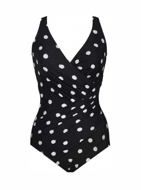 Maillot de bain une pièce Oceanus Noir - Pizzelles - "W" - Miraclesuit Swimwear