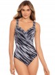 Maillot de bain une pièce Sanibel Noir et Blanc - Warp Speed - "M" - Miraclesuit Swimwear