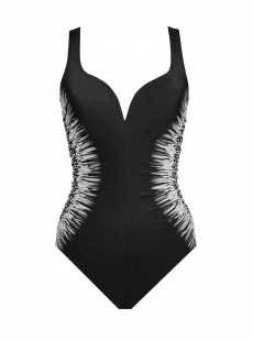 Maillot de bain une pièce Temptress Noir et Blanc - Warp Speed - "FC" - Miraclesuit Swimwear