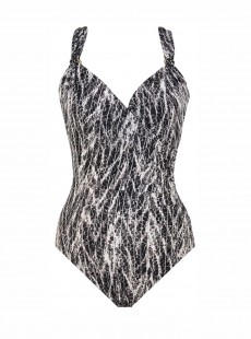 Maillot de bain une pièce Siren Gris - Chevron Python - "M" - Miraclesuit Swimwear