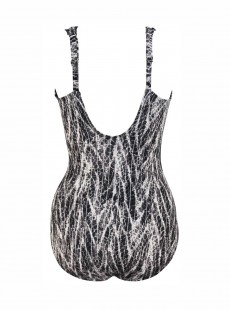 Maillot de bain une pièce Siren Gris - Chevron Python - "M" - Miraclesuit Swimwear