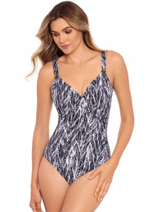 Maillot de bain une pièce Siren Gris - Chevron Python - "M" - Miraclesuit Swimwear