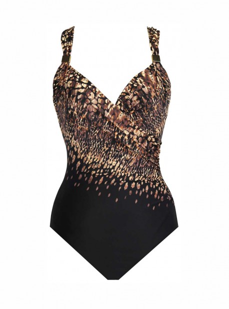 Maillot de bain une pièce Siren Marron - Dali Leopard - "M" - Miraclesuit Swimwear