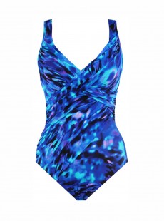 Maillot de bain une pièce Revele Bleu - Cloud Leopard - "W" - Miraclesuit Swimwear