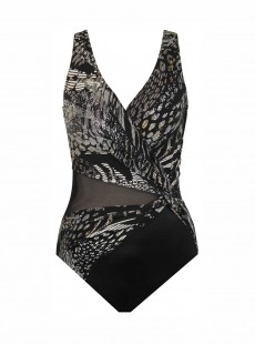 Maillot de bain une pièce Circe Noir - Lux Lynx - "M" - Miraclesuit Swimwear