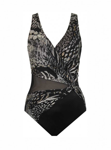 Maillot de bain une pièce Circe Noir - Lux Lynx - "M" - Miraclesuit Swimwear