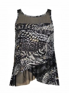 Tankini Mirage Noir - Lux Lynx - "M" - Miraclesuit Swimwear