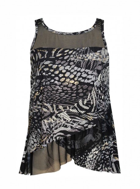 Tankini Mirage Noir - Lux Lynx - "M" - Miraclesuit Swimwear