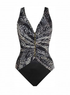 Maillot de bain une pièce Charmer Noir - Lux Lynx - "M" - Miraclesuit Swimwear