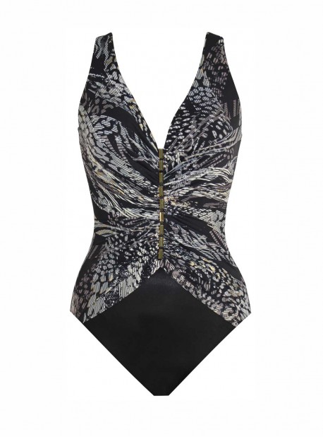 Maillot de bain une pièce Charmer Noir - Lux Lynx - "M" - Miraclesuit Swimwear