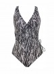Maillot de bain une pièce Eclat Gris - Chevron Python - "M" - Miraclesuit Swimwear