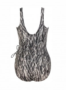 Maillot de bain une pièce Eclat Gris - Chevron Python - "M" - Miraclesuit Swimwear
