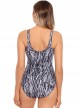 Maillot de bain une pièce Eclat Gris - Chevron Python - "M" - Miraclesuit Swimwear