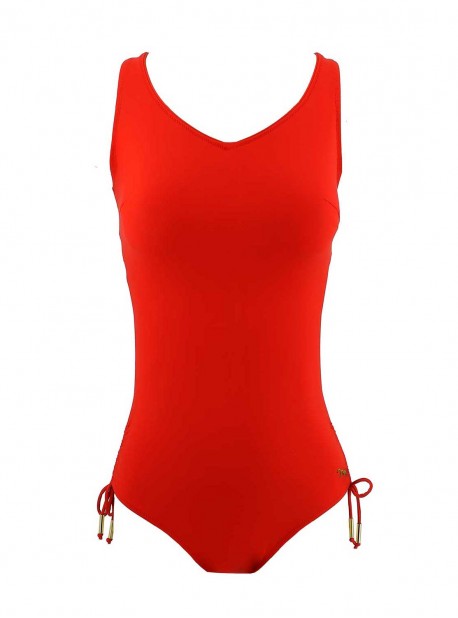 Maillot de bain sculptant 1 pièce Mirabasic Diana Laces - Rouge - Miradonna