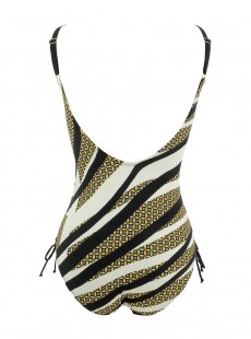 Maillot de bain sculptant 1 pièce Diana Laces imprimé graphique - Fusion - Miradonna